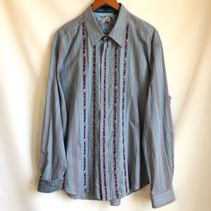 Robert Graham Checks & Florals Flip Cuff Shirt